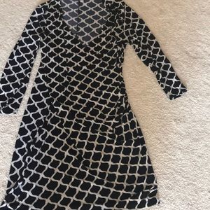 White and black dress